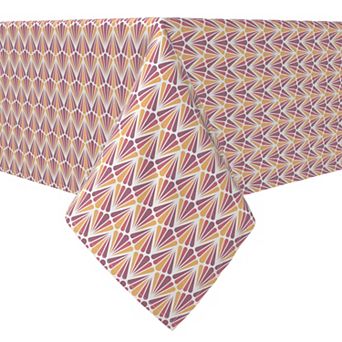 Rectangular Tablecloth, 100% Cotton, 60x84", Geometric Antique Style