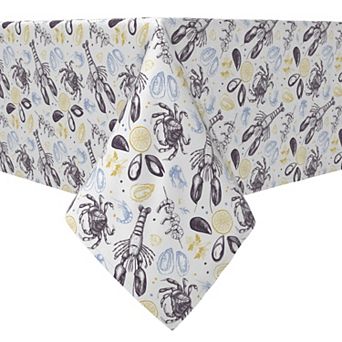 Rectangular Tablecloth, 100% Cotton, 60x120", Gourmet Seafood