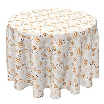 Round Tablecloth, 100% Cotton, 60 Round", Boho Rainbows and Suns