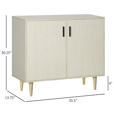Modern Sideboard Storage Cabinet W/ Adjustable Shelf For Dining Room, Natural