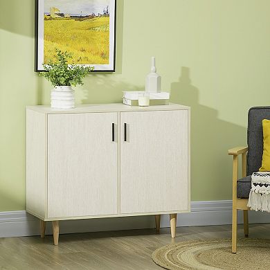 Modern Sideboard Storage Cabinet W/ Adjustable Shelf For Dining Room, Natural