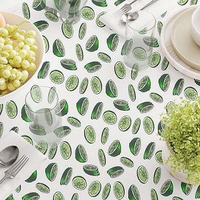 Square Tablecloth, 100% Cotton, 60x60", Cocktail Limes