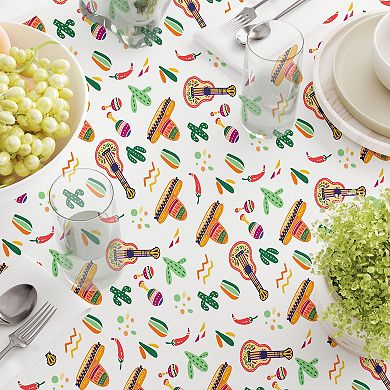Square Tablecloth, 100% Cotton, 60x60", Cinco De Mayo Celebration