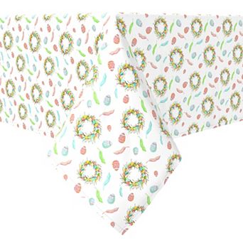 Rectangular Tablecloth, 100% Cotton, 60x84", Colorful Spring Easter