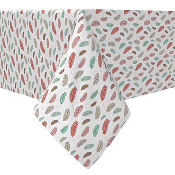Rectangular Tablecloth, 100% Cotton, 60x120", Colorful Bird Feathers