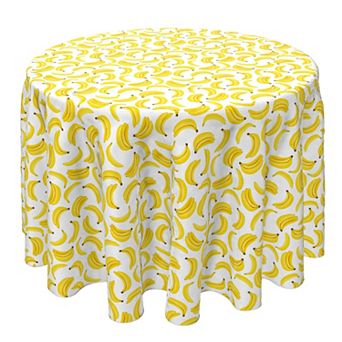 Round Tablecloth, 100% Cotton, 60 Round", Bunches of Bananas