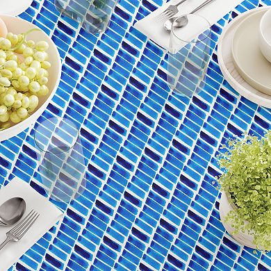 Round Tablecloth, 100% Cotton, 60 Round", Blue Abstract Watercolor