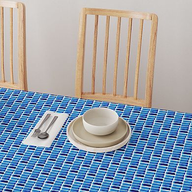 Round Tablecloth, 100% Cotton, 60 Round", Blue Abstract Watercolor
