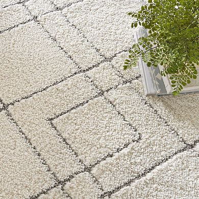 Nourison Luxurious Shag Lattice Indoor Area Rug
