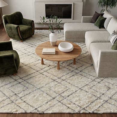 Nourison Luxurious Shag Lattice Indoor Area Rug