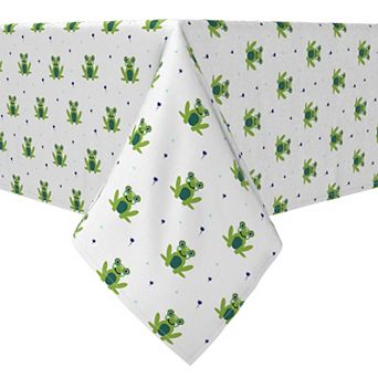 Rectangular Tablecloth, 100% Cotton, 60x84", Frogs in the Pond