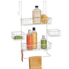 mDesign Steel Shower Caddy Hanging Rack Storage Organizer for Bathroom - Bronze
