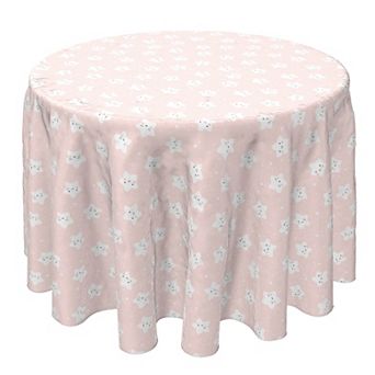 Round Tablecloth, 100% Cotton, 60 Round", Happy Stars Pink