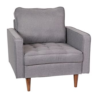 Merrick Lane Retro Upholstered Tufted Chair with Wooden Legs