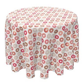 Round Tablecloth, 100% Cotton, 60 Round", Glazed Pink Donuts