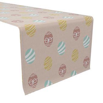Table Runner, 100% Cotton, 16x90", Pastel Pink Easter Eggs