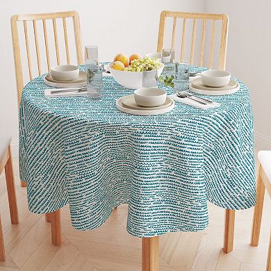 Round Tablecloth, 100% Cotton, 60 Round", Brush Stroke Scribbles