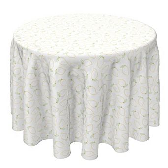 Round Tablecloth, 100% Cotton, 60 Round", Mango Outline Design