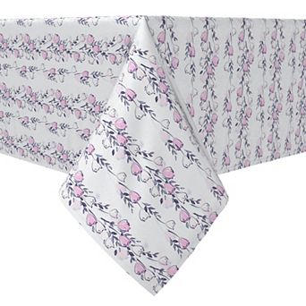 Rectangular Tablecloth, 100% Cotton, 60x84", Watercolor Bouquet