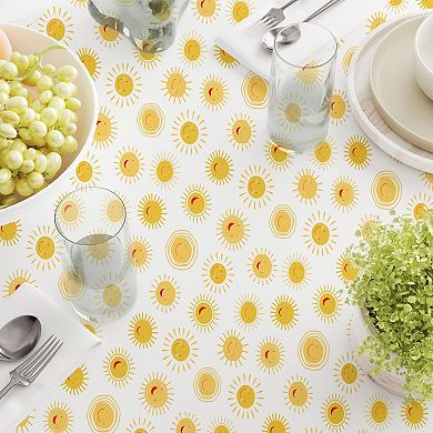 Round Tablecloth, 100% Cotton, 60 Round", Cartoon Sun Drawings