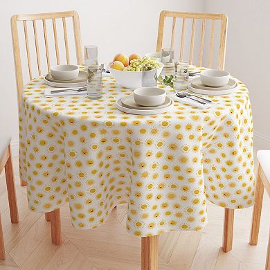 Round Tablecloth, 100% Cotton, 60 Round", Cartoon Sun Drawings
