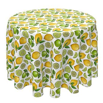 Round Tablecloth, 100% Cotton, 60 Round", Lemons and Limes