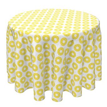 Round Tablecloth, 100% Cotton, 60 Round", Summer Pineapple Slices
