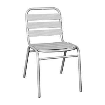 Emma and Oliver Commercial Metal Indoor-Outdoor Restaurant Stack Chair with Triple Slat Back
