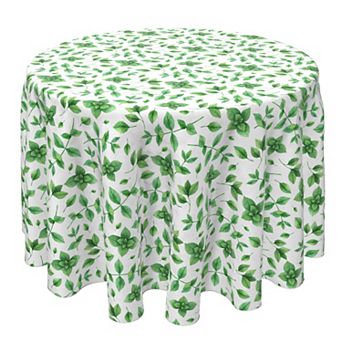 Round Tablecloth, 100% Cotton, 60 Round", Mint Leaves