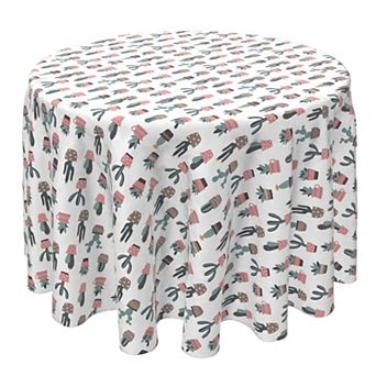 Round Tablecloth, 100% Cotton, 60 Round", Cactus House Plants