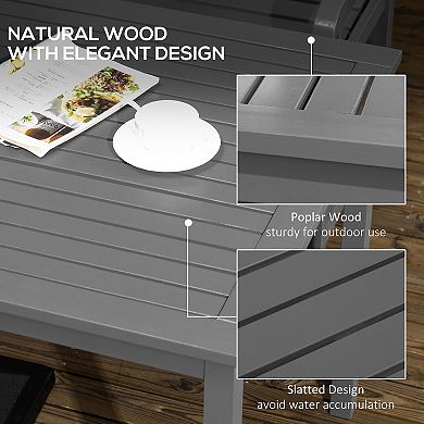 Outsunny 6pc Patio Dining Set Natural Wood Table, Chair, and Loveseat