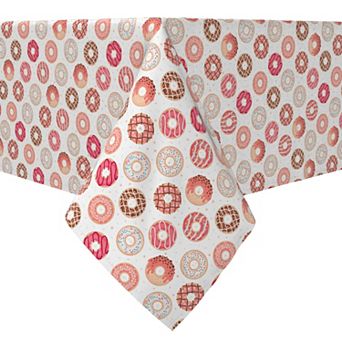 Rectangular Tablecloth, 100% Cotton, 60x120", Glazed Pink Donuts