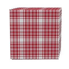 Elrene Home Fashions Christmas Classic Holiday Plaid Cotton Napkins,  Holiday Table Decor, 17 x 17, Set of 8