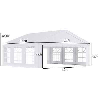 Outsunny 20ft x 20' Heavy-duty Large Wedding Tent with Sidewalls