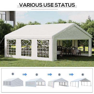 Outsunny 20ft x 20' Heavy-duty Large Wedding Tent with Sidewalls