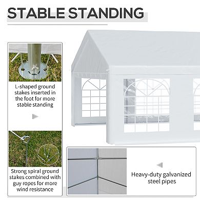 Outsunny 20ft x 20' Heavy-duty Large Wedding Tent with Sidewalls