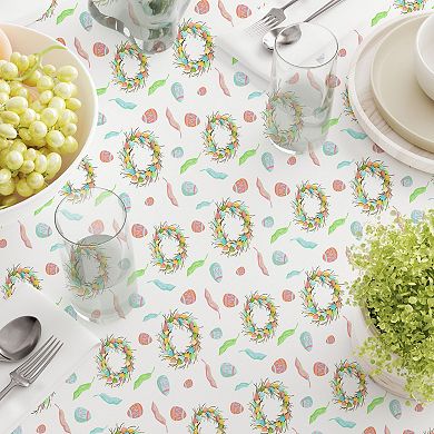 Round Tablecloth, 100% Cotton, 60 Round", Colorful Spring Easter