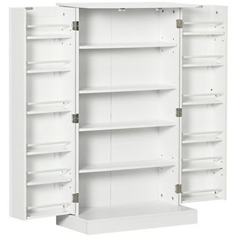 HOMCOM 41inch Farmhouse Kitchen Pantry, Storage Cabinet Organizer w/Shelves