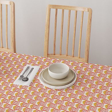 Square Tablecloth, 100% Cotton, 60x60", Cinema Popcorn