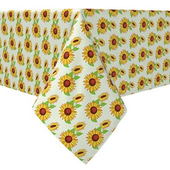 Rectangular Tablecloth, 100% Cotton, 60x84", Garden Sunflowers