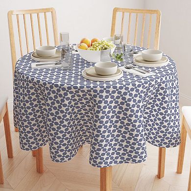 Round Tablecloth, 100% Cotton, 60 Round", Blue Dot Design