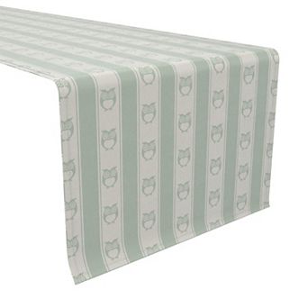 Table Runner, 100% Cotton, 16x72", Pastel Owl Stripe