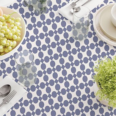 Square Tablecloth, 100% Cotton, 60x60", Blue Dot Design