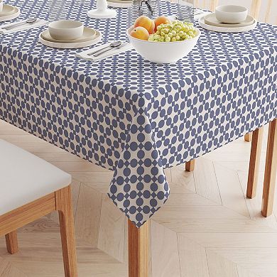Square Tablecloth, 100% Cotton, 60x60", Blue Dot Design