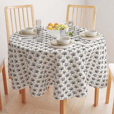 Round Tablecloth, 100% Cotton, 60 Round", Dandelion Flower Graphic