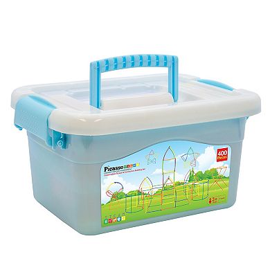 PicassoTiles 400 PC Straw Kit, Construction Building Set, STEM Learning Toy for Kids Ages 3+