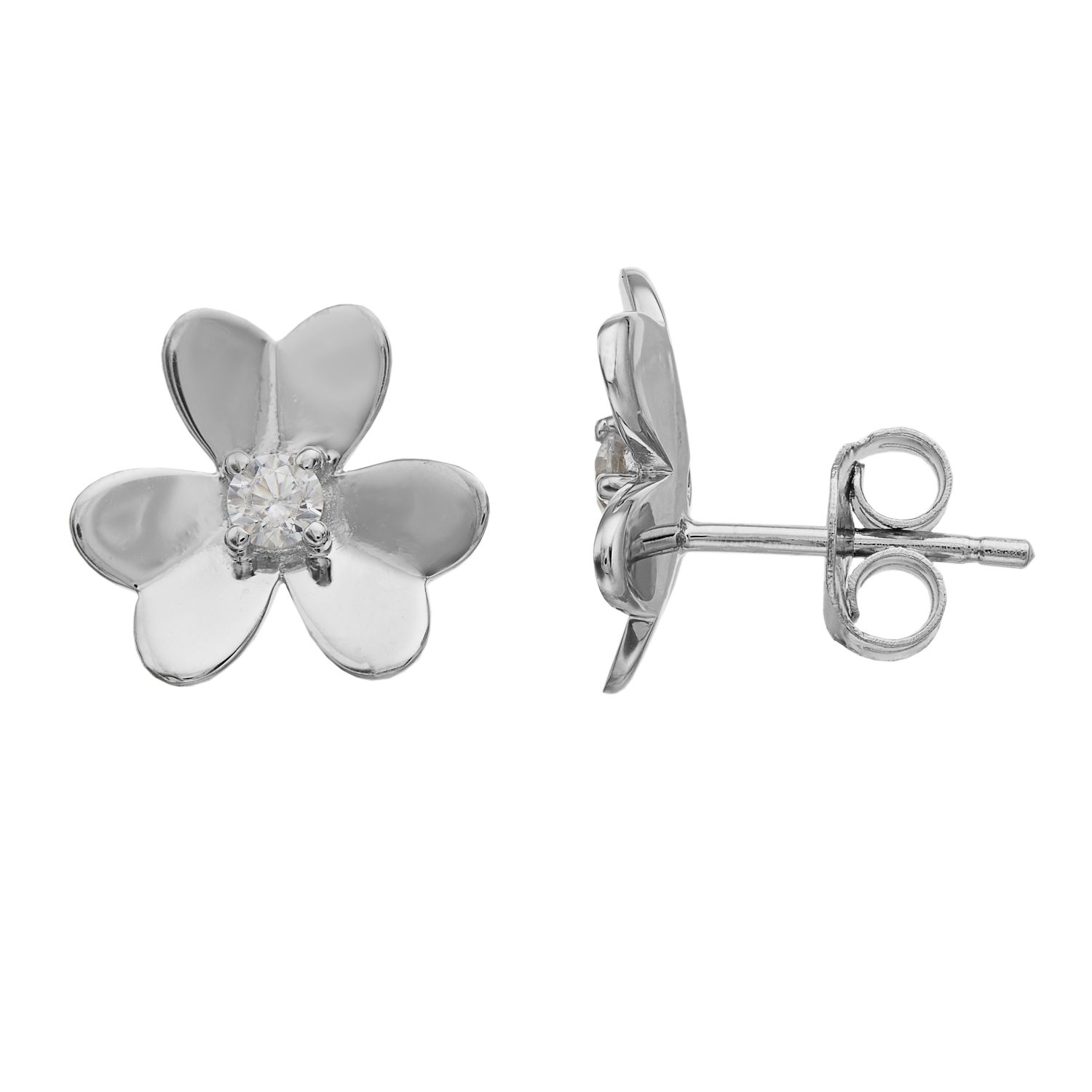 Sterling Silver 925 Four Leaf Clover Twist Back Earrings #340