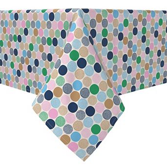 Rectangular Tablecloth, 100% Cotton, 60x84", Cheerful Dots