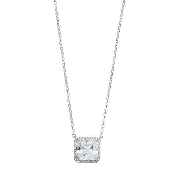 Rosabella Sterling Silver Cubic Zirconia Pendant Necklace