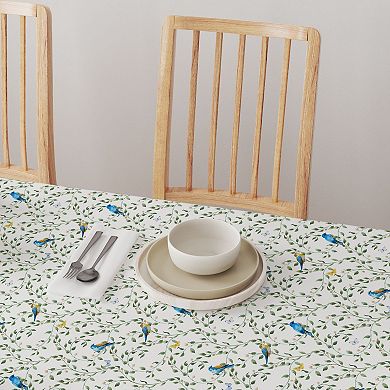 Round Tablecloth, 100% Cotton, 60 Round", Birds on Vines